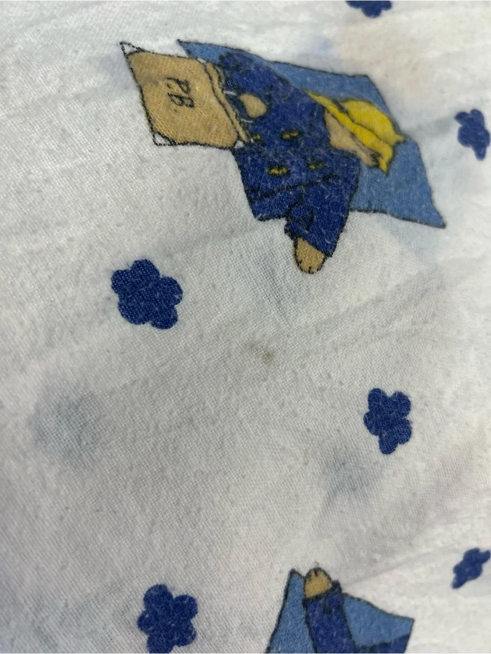 Vintage Paddington Bear Baby Receiving Blanket Flannel Raincoat Suitcase 90's